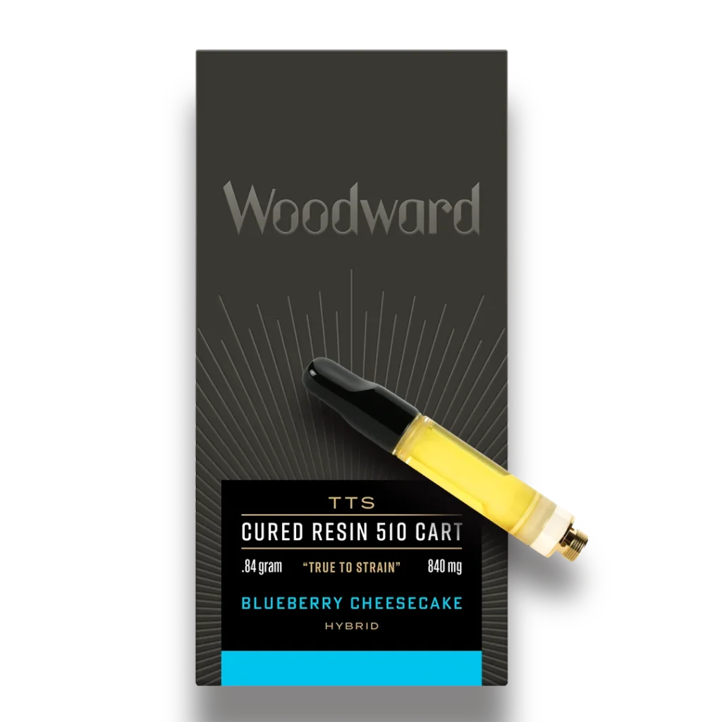 Blueberry Cheesecake cured resin vape by Woodward Fine Cannabis